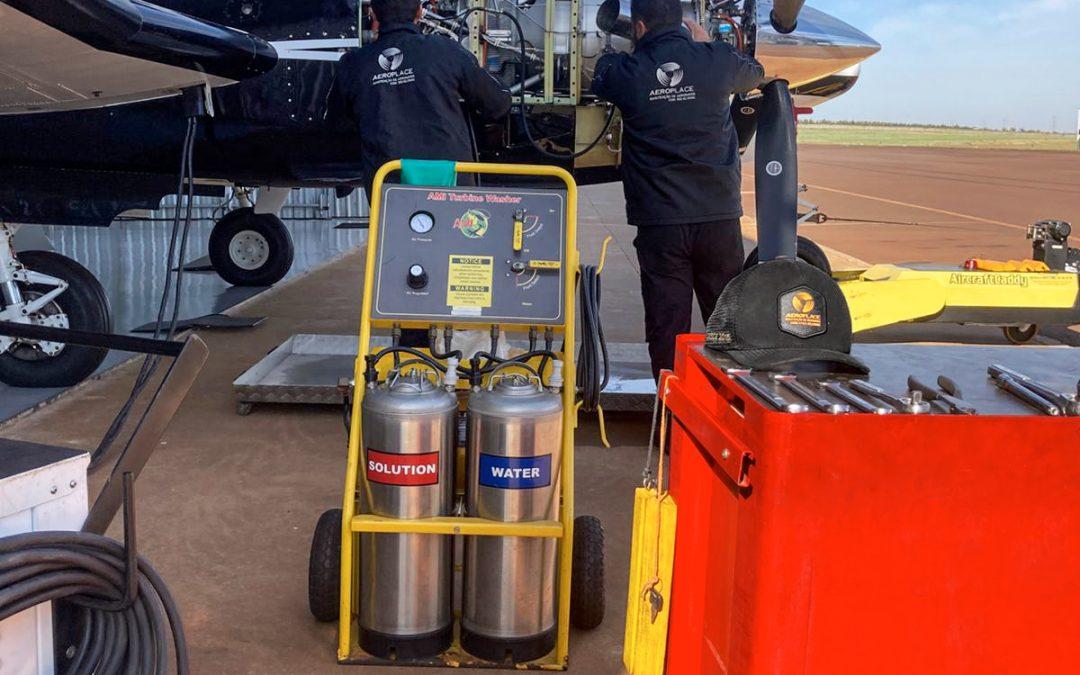 Lavagem de compressor de motores PT6A